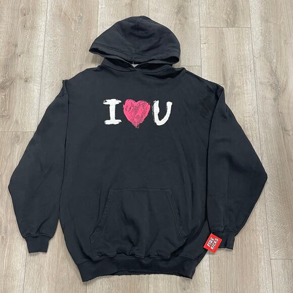 Balenciaga I Love U Hoodie Black size XS Oversized Pre-Owned